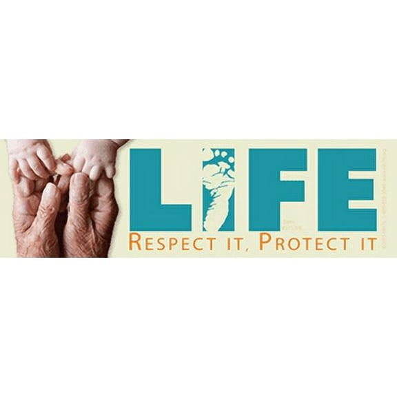 Human LIFE. Respect it.Protect it. Pro-Life Bumper Sticker