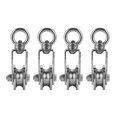 thumbnail image 1 of 4pcs Cable Pulley Wheel for Rope with Ball Bearing 360° Swivel Wire Pulley for Pulley System Lifting, DIY Home Gym, Winch, 1 of 6