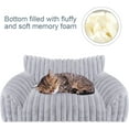 thumbnail image 4 of Cute Cat Couch Bed for Indoor Cats, Fluffy Pet Cat Sofa with Premium Soft Corduroy Fleece, Cute Small Dog Beds for Small Dogs, Fuzzy Puppy Chair with Removable Washable Cover (30x20x10,Grey), 4 of 6