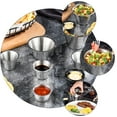 thumbnail image 3 of 4pcs Tazas de salsa de acero inoxidable con condimentos redondos individuales ramekins (plata), 3 of 6