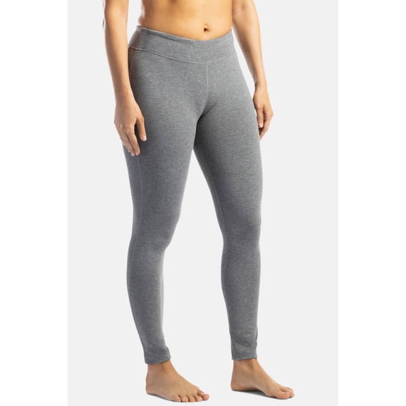 Fishers Finery Women's Ecofabric Ankle Length Yoga Pants with Back Pockets (Light H Gray, XL)