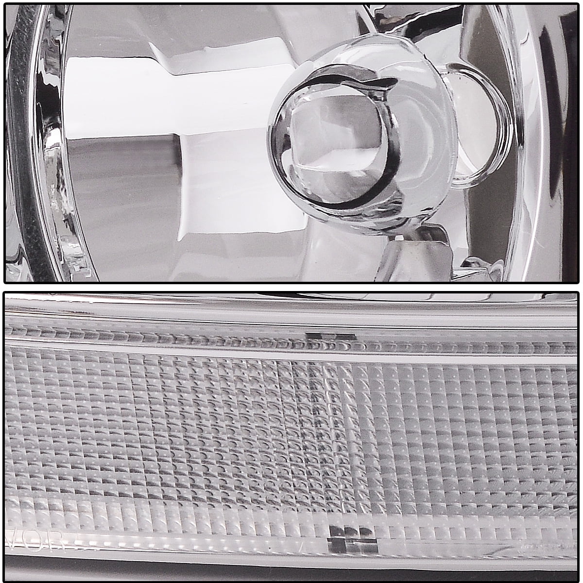 RVNI Chrome Amber Corner Headlights For 1999-2004 Jeep Grand Cherokee Pair Headlamps