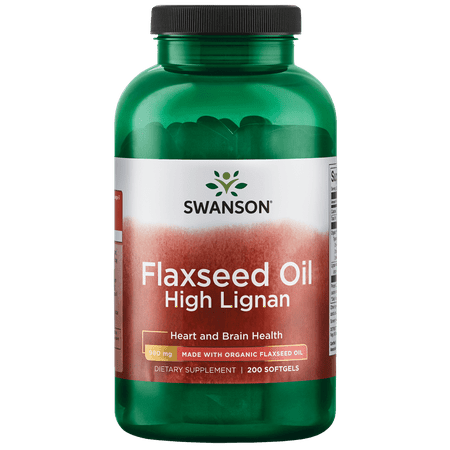 Swanson Flaxseed Oil High Lig 980 mg 200 Softgels