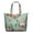 Greenish-blue-5, variant on Chic Bohemian Vintage Print Large Capacity Tote Bag with Zipper Closure & Interior Pockets