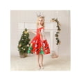 thumbnail image 4 of One opening Christmas Little Girls Dress, Stripe/Argyle/Dot  Cartoon Print One-piece for Party, 4 of 9