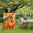 thumbnail image 5 of Thanksgiving Cat Garden Flags For Outdoor, Fall Vintage Country Orange Pumpkin Maple Leaf Berry Small Double Side Yard Flags Weather Proof Garden Decor for Lawn Outside Holiday 12 x 18 Inches, 5 of 9
