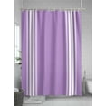 thumbnail image 5 of Shower Curtains Purple Stripes Bath Curtain French Stripe Farmhouse Style Waterproof Bathroom Shower Curtain Set with Hooks Decoration 72 x 72 Inches, 5 of 7