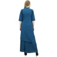 thumbnail image 2 of Phagun Indian Clothing Solid Teal Blue Asymmetrical Kurta Kurti With Palazzo Pant-12, 2 of 6