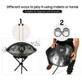thumbnail image 2 of Graflsoa Poignée de 22 Pouces en Mineur avec 10 Notes, Instrument de Percussion en Acier Inoxydable, Inclut Maillets, Support Pliable, Chiffon de Nettoyage, et Sac à Dos Portable en Noir, 2 of 6