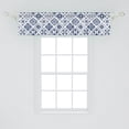 thumbnail image 2 of Ambesonne Folk Valance Pack of 2, Spanish Traditional Ornaments, 54"X12", Cobalt Blue and White, 2 of 4