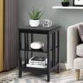thumbnail image 2 of 3-Tier Nightstand Set of 2, Wooden Sofa Side Table with Storage Shelves, Stable Structure, Accent Table Bedside Table End Table for Bedroom, Living Room, Easy Assembly (Black), 2 of 10