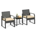thumbnail image 5 of Asofer 3 PCS Patio Furniture Set, Outdoor Wicker Chair with Glass Table, Poolside, Balcony, Beige, 5 of 7