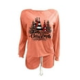 thumbnail image 3 of Wensltd Christmas Pajamas Set for Women Short Sleeve Top and Shorts Holiday Cozy Family Matching Sleepwear Black, 3 of 3