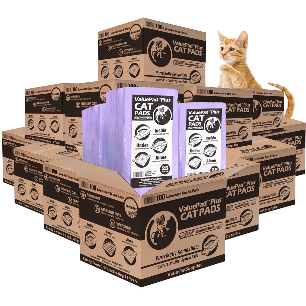 NEW ValuePad Plus Cat Litter Pads, 16.9x11.4 Inch, Lavender Scent