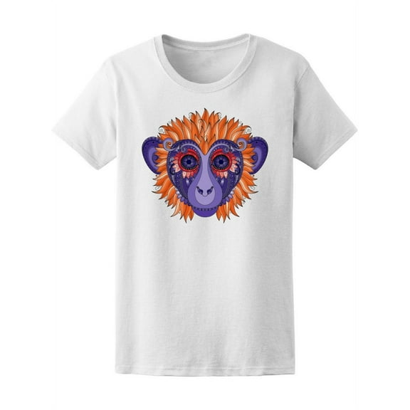 Colorful Monkey Tribal Mandala T-Shirt Women -Image by Shutterstock, Female Medium