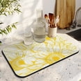 thumbnail image 3 of 2 Pack Washable Rubber Sunflower Cute Floral Dish Drying Mats for Kitchen Counter Home Large Coffee Bar Pad Accessories and Decor for Utensils Stemware (2pcs 19.5''x12''), 3 of 6