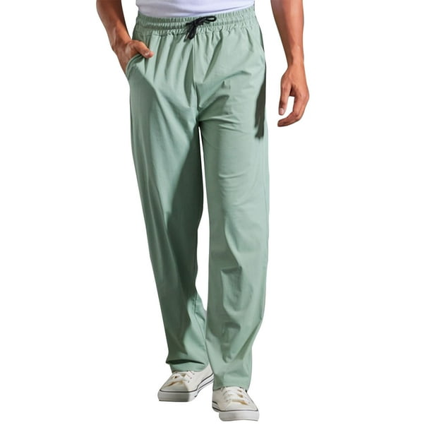 Pantalones de chándal para hombre ligeros con cordón, 3 bolsillos con cremallera y tobillo cónico, tallas M-XL