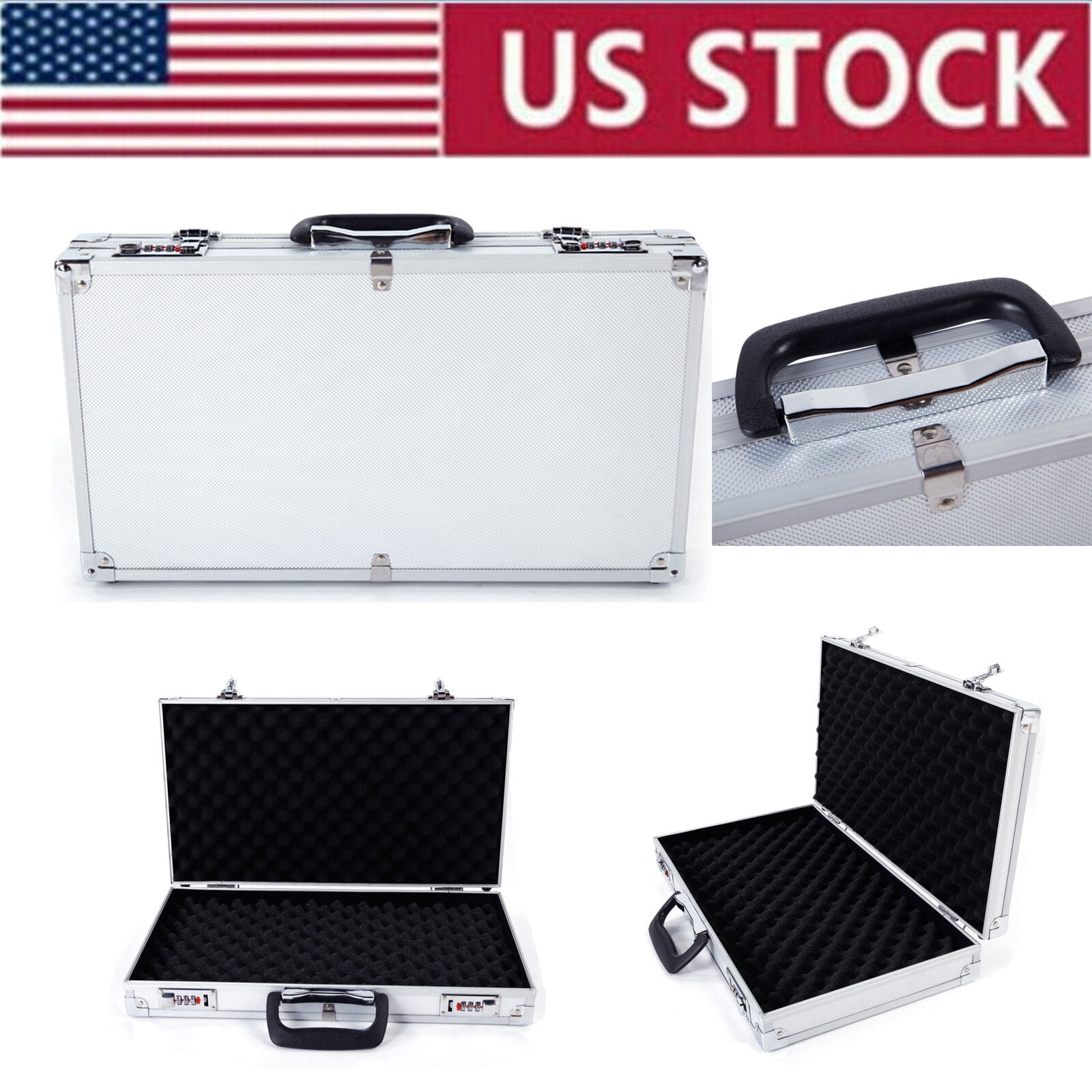 New Aluminum Framed Gun Carry Case Handgun Pistol Hard Box Gun Storage Case Bag 