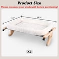 thumbnail image 3 of AMOSIJOY Cat Sill Window Perch Sturdy Hammock Window Seat with Cushion Bed Cover, Wood & Metal Frame for Large Cats, Easy to Adjust Cat Bed for Windowsill, Bedside, Drawer and Cabinet (M), 3 of 10