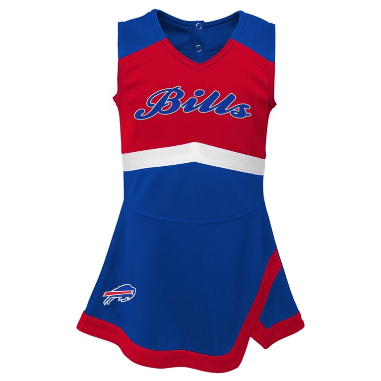 bills jersey dress Girls Toddler Royal Buffalo Cheer Captain with Bloomers promo-eligible-1