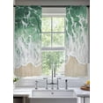 thumbnail image 3 of Sage Green Sheer Curtains 63 inches Long 2 Panels Set Ocean Wave Coastal Beach Seaside Scenery Abstract Sheer Window Curtain Rod Pocket Voile Drapes for Living Room/Bedroom, Each 52" W x 63" L, 3 of 7