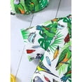 thumbnail image 5 of stylesilove Infant Baby Boys Green Tropical Parrot Print Short Sleeve Romper with Hat 2-Piece Summer Outfit (Green, 3-6 Months), 5 of 9