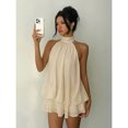 thumbnail image 4 of Women's Elegant Halter Tie Mini Dress Purple Summer Dress, 4 of 10