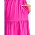 thumbnail image 3 of Time and Tru Women's Tiered Cotton Dress with Short Sleeves, Sizes XS-XXXL, 3 of 4