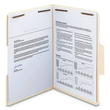 Supertab Reinforced Guide Height 2-Fastener Folders, 1/3-Cut Tabs, Legal Size, 14 Pt. Manila, 50/Box