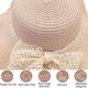 thumbnail image 2 of Sombrero de paja con ala grande y lazo de encaje de 54 a 58 cm de circunferencia para mujer, sombrero de playa con protección solar para verano, 2 of 5