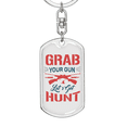 thumbnail image 5 of Lets Get Hunt Hunter'S Keychain Stainless Steel or 18k Gold Dog Tag Keyring, 5 of 10