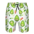 thumbnail image 4 of Kll Kawaii Avocado Men'S Casual Summer Beach Shorts Hawaiian Shorts With Pockets-Small, 4 of 9