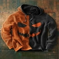 thumbnail image 2 of 2025 European and American Halloween men's new pumpkin digital print Christmas series hooded sweatshirt, 2 of 6