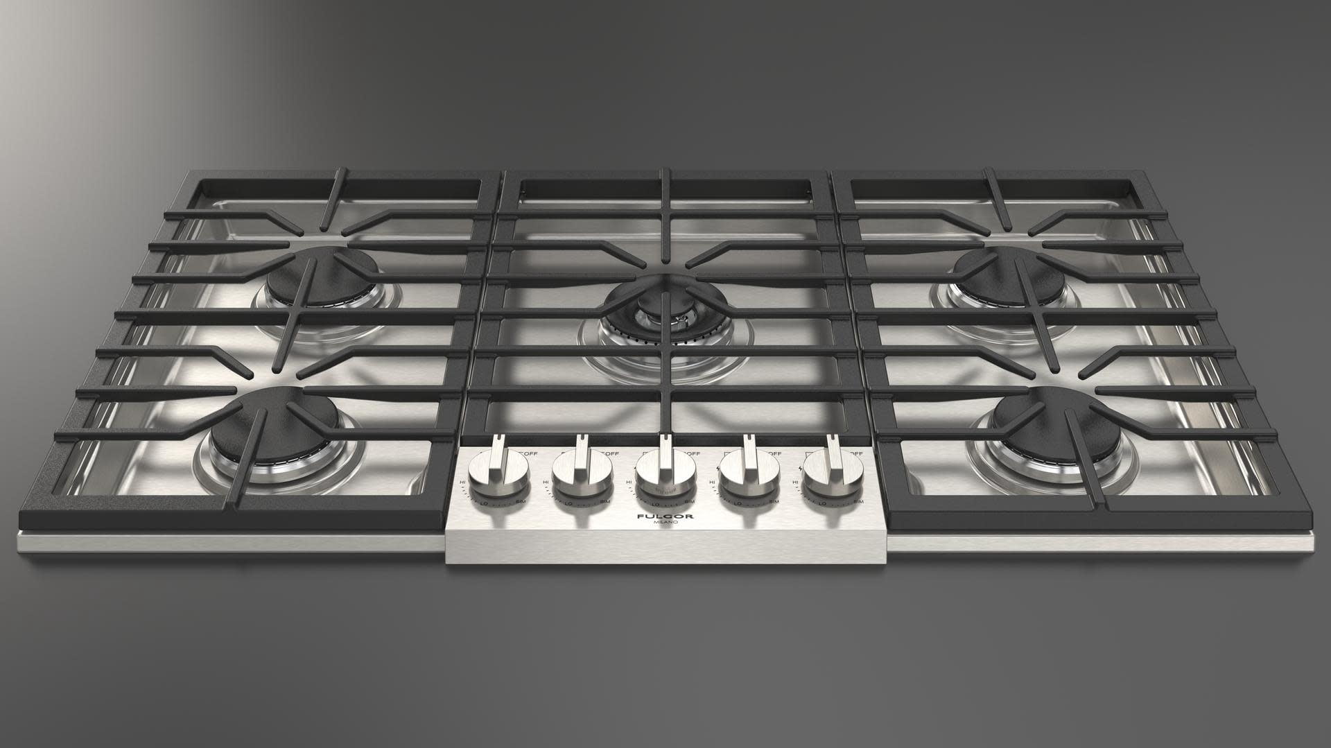 Fulgor Milano F4pgk3651 400 Series 36" Wide 5 Burner Liquid Propane / Natural Gas Cooktop