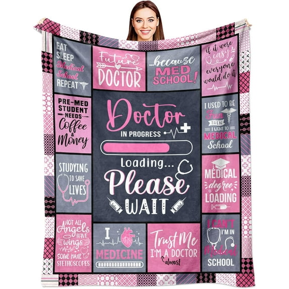 Medical Student Gifts - Gifts for Medical Students - Best Med School Student Gifts - Med Student Gift for Women Throw Blanket 60" x 50"