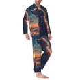 thumbnail image 2 of Yiaed Starry Sky Cloud Puppy Print Men’s Pajamas Set - Long Sleeve Button Down Sleep Shirt and Pajama Bottoms Sleepwear Set Mens Pjs Sets Men's Pajama Bottoms-XX-Large, 2 of 7