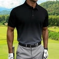 thumbnail image 5 of VSSSJ Men's Golf Shirts Short Sleeve Moisture Wicking Casual T-Shirt Quick Dry Regular Fit Button Athletic Tennis Collared Shirts Black M, 5 of 5