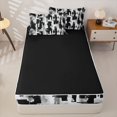 thumbnail image 4 of Homewish Grunge Black Gray Zipper Twin Comforter Sets with Fitted Sheet and 2 Pillowcases,Vintage Contemporary Art Zipper Bedding Set,Black Reversible,4pcs, 4 of 8
