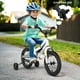 Costway Vélo Enfant 14" avec Roues d'Entraînement Amovibles et Panier pour 3-5 Ans Blanc – image 4 sur 9