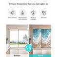 thumbnail image 4 of Window Privacy Film Turquoise Brown Stained Glass Window Film Decorative Sun Block Window Cover Teal White Geometric Gradient Stripes Window Clings Static Adhesive Sticker for Bathroom 35.4"x78.7", 4 of 7