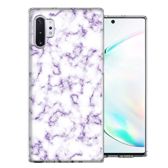 MUNDAZE For Samsung Galaxy Note 10 Plus Purple Marble Design Double Layer Phone Case Cover