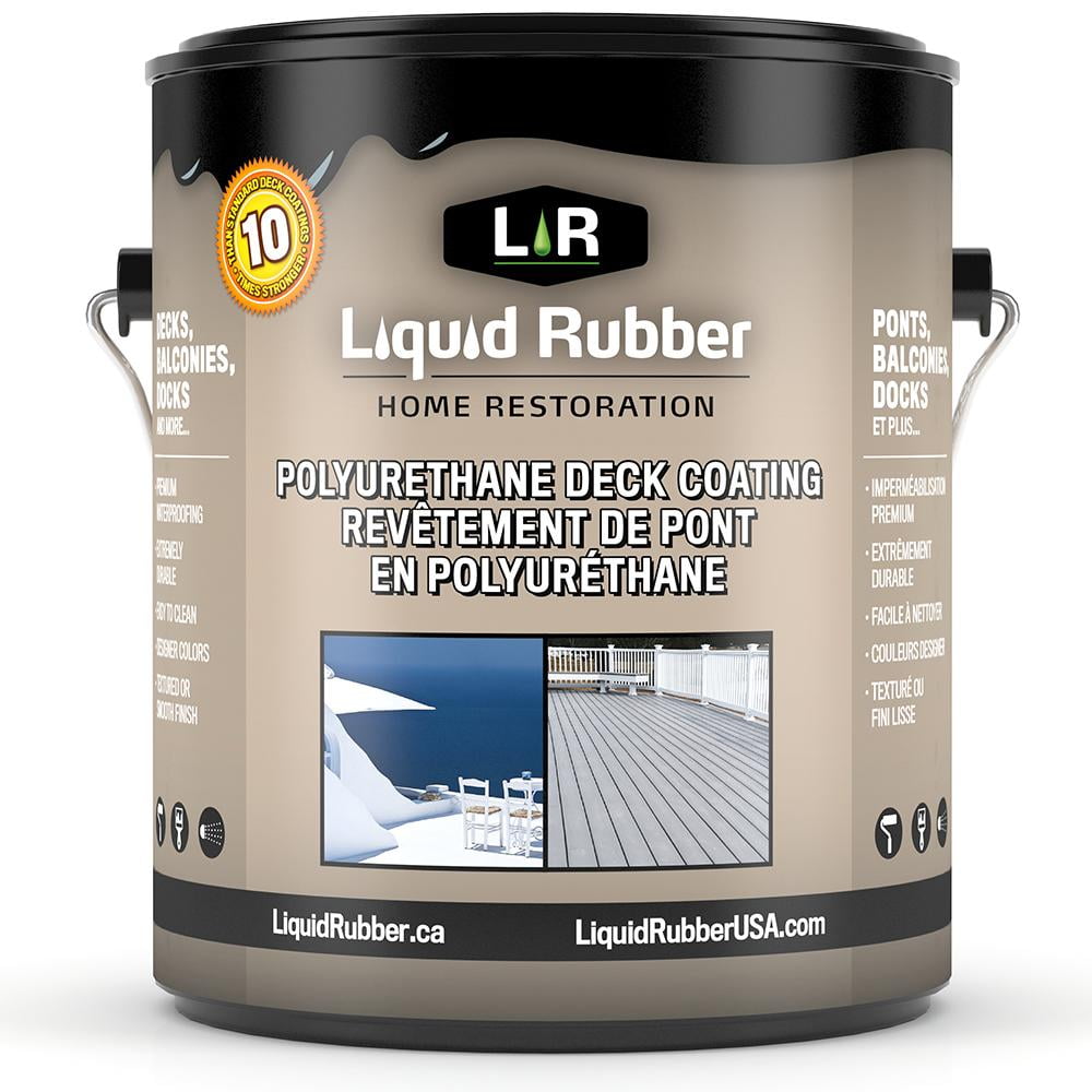 Liquid Rubber Textured Polyurethane Deck Sealant, White, 1 Gallon
