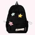 thumbnail image 3 of (Envío por la mitad con accesorios) 6628-1ins Pentagrama Lindo bolso escolar Accesorios dibujos animados Mochila Mochila femenina fresca gran capacidad Mochila escolar primaria (Negro), 3 of 9