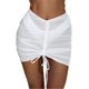 thumbnail image 1 of Falda de playa corta fruncida con cordón para mujer Blanco puro G Blanco puro G Xishao ropa, 1 of 2