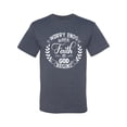 thumbnail image 2 of Wild Bobby Worry Ends When Faith In God Begins Inspirational/Christian Men Graphic Tee, Vintage Heather Blue, Large, 2 of 5