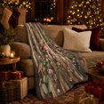thumbnail image 3 of Rustic Mushroom Garden with Strawberries, Ferns and Weathered Planks, Woodland Cottage Style for Nature Lovers, Housewarming Gift, Warm Flannel Blanket for Cabin and Bedroom, Home Decor, 3 of 9