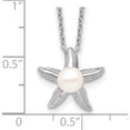 thumbnail image 3 of Sterling Silver Rho-Plat 5-6mm White Button Fwc Pearl Starfish Necklace (17 X 14) Made In China qh5526-17, 3 of 5