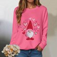 thumbnail image 2 of vigerkar Valentines Sweatshirt Women Gnomes Shirts Love Heart Sweater Crewneck Long Sleeve Pullover Tops (Hot Pink, XXL), 2 of 9