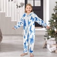 thumbnail image 6 of Soft Big Kids Onesie Pajamas Cozy Loose-Fit Jumpsuits for kids with Pockets for Christmas Lounge & Play Blue Butterfly Pattern, 6 of 8