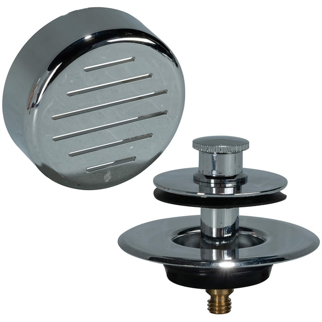 Kit de molduras de desagüe para bañera AB&A 60170 con tapón Push eN Lift, cromado